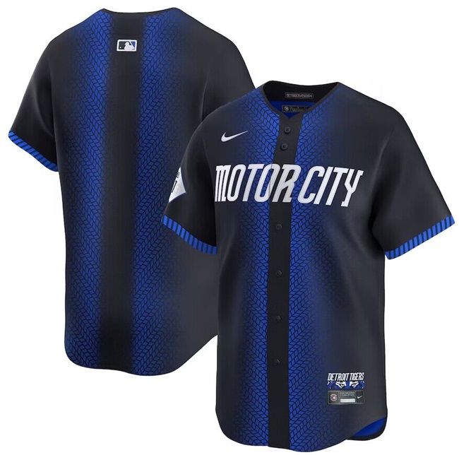 Men's Detroit Tigers Blank 2024 Navy City Connect Cool Base Limited Stitched Jersey